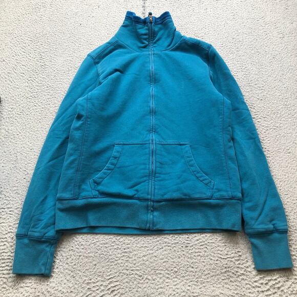 L.L. Bean Sherpa Lined Sweater Jacket Womens S Long Sleeve Full Zip Teal Blue - Picture 1 of 10